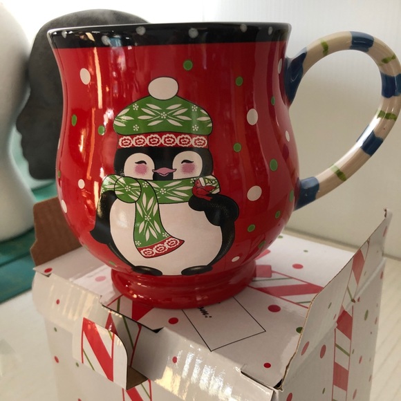 Christmas Penguin Temptations Red Mug Cup NIB - Picture 2 of 12